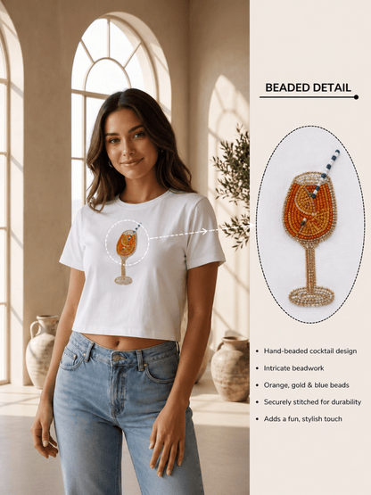 Hand Beaded Cocktail Beaded Crop Top - GAIIA