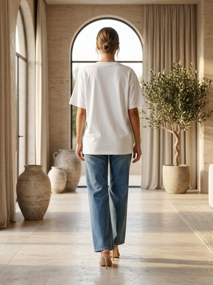 Hand Beaded Sun Cotton T-shirt - GAIIA