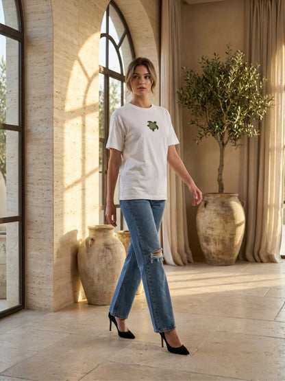 Hand Beaded Turtle Cotton T-shirt - GAIIA