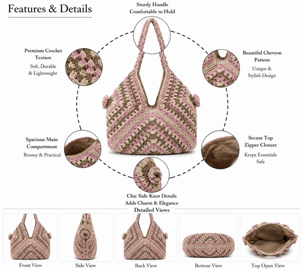 Handcrafted Crochet Hobo Shoulder Bag | GAIIA - GAIIA