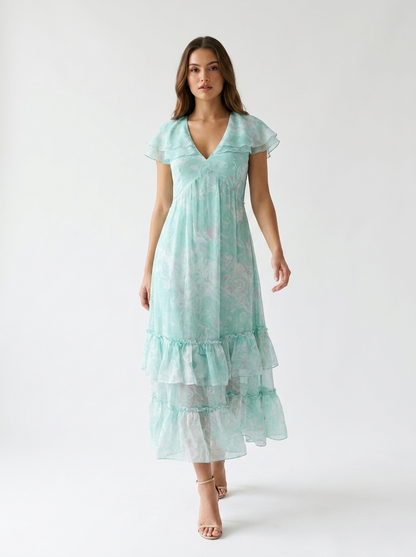 Mint Matcha Muse Ruffle Dress