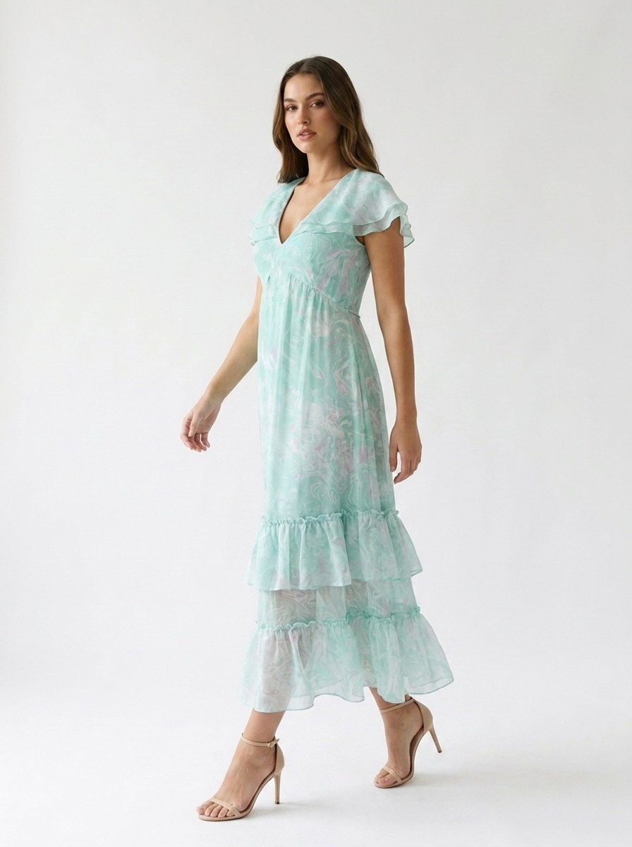 Mint Matcha Muse Ruffle Dress