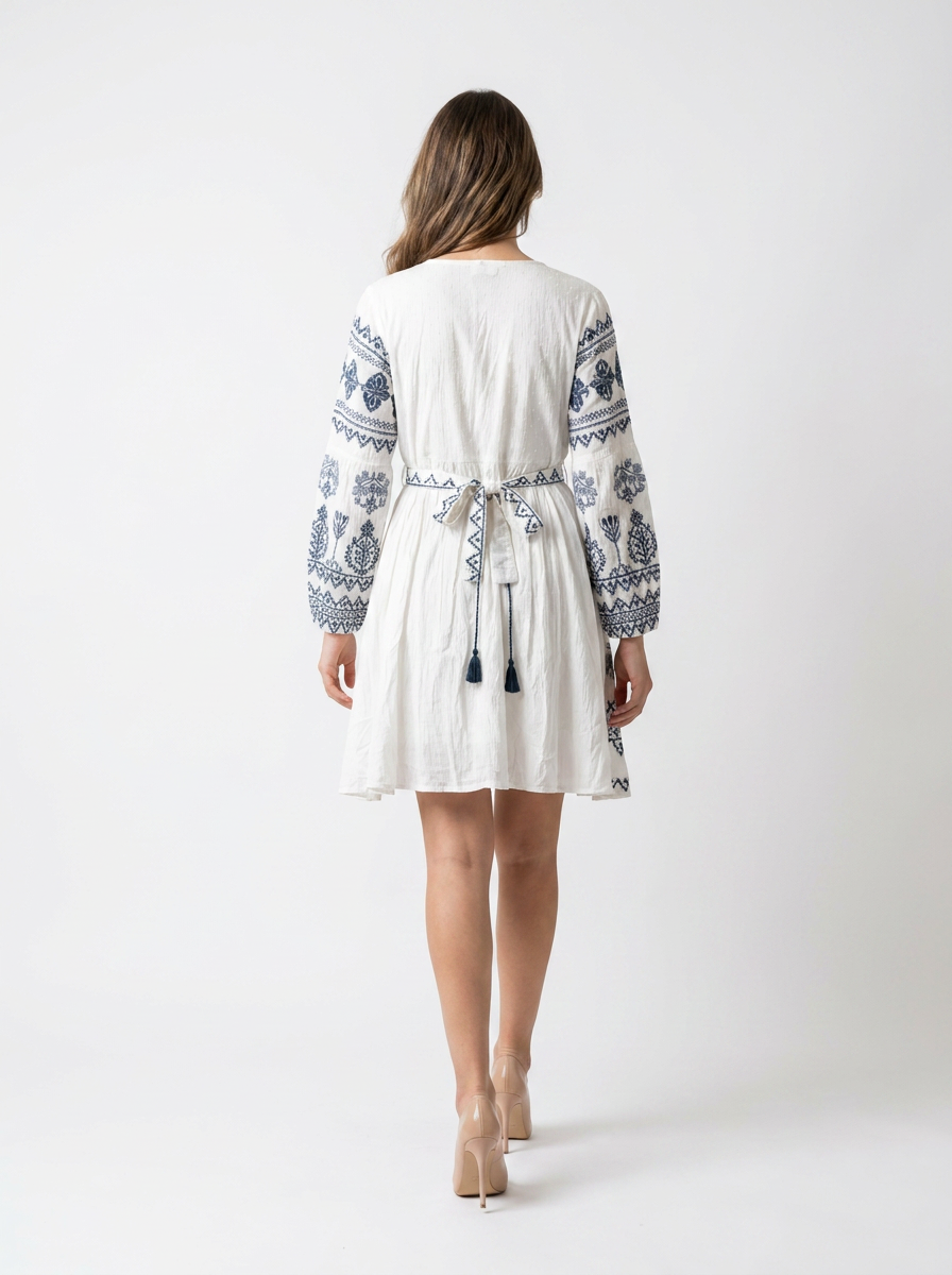 Embroidered Fit & Flare Dress