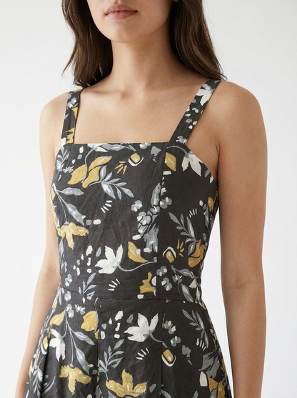 Petal Pop Square Neck Sleeveless Cotton Dress