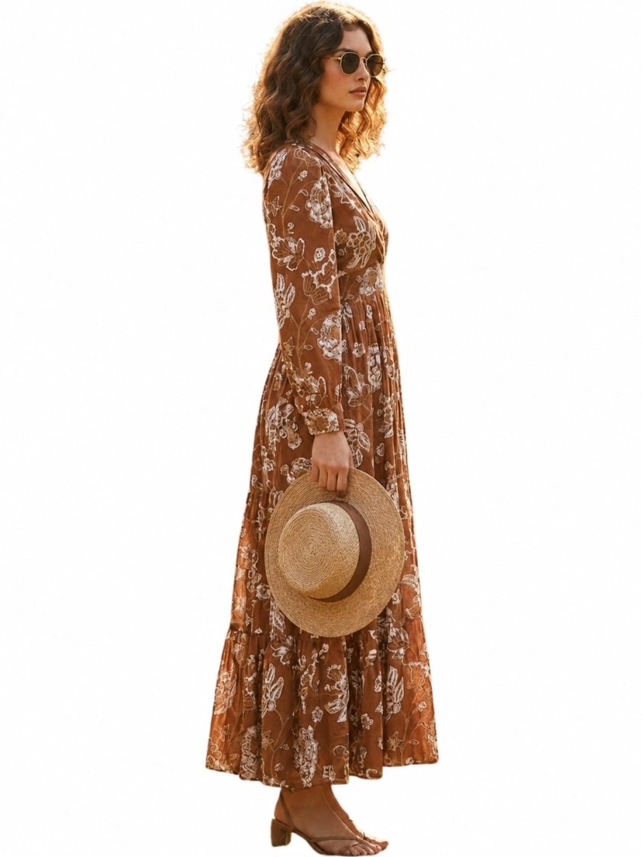 Lightweight Flowy Floral Printed Dress - GAIIA