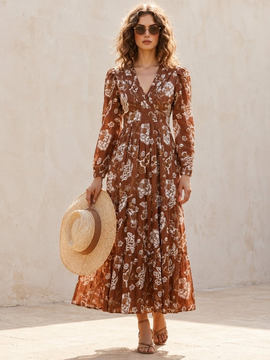 Lightweight Flowy Floral Printed Dress - GAIIA