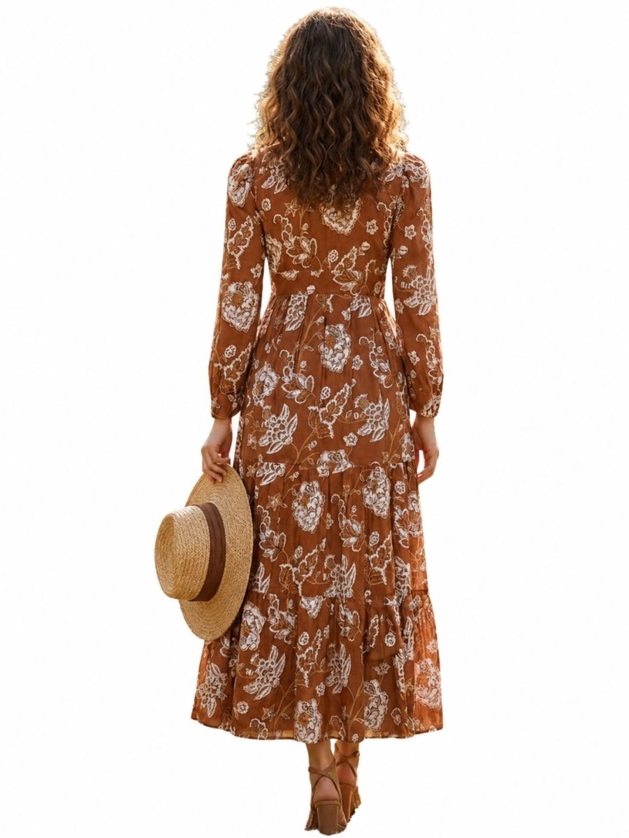 Lightweight Flowy Floral Printed Dress - GAIIA