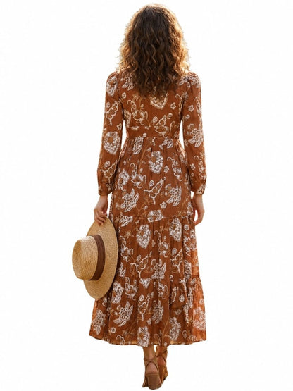 Lightweight Flowy Floral Printed Dress - GAIIA