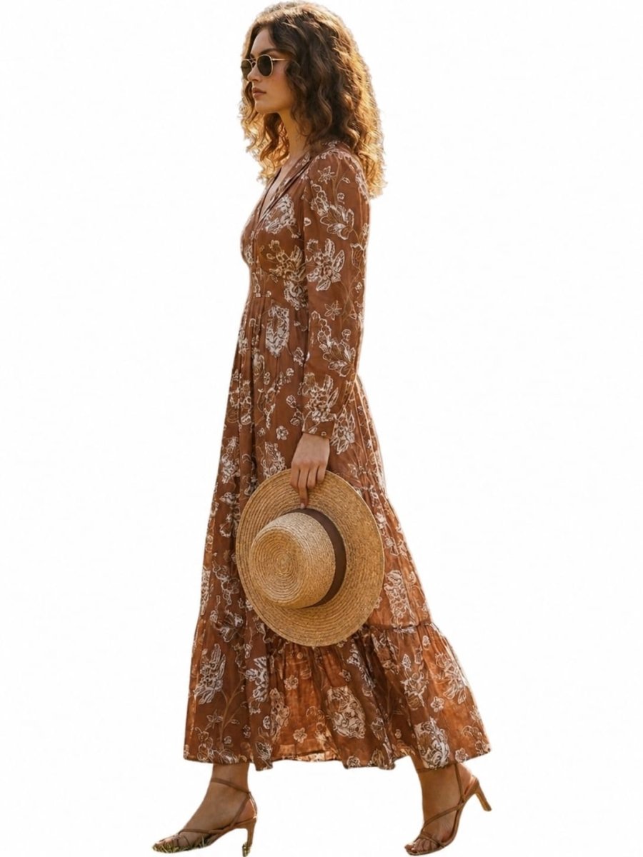 Lightweight Flowy Floral Printed Dress - GAIIA