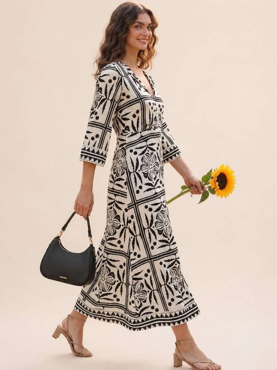Lightweight Flowy Floral Summer Dress for Women - GAIIA
