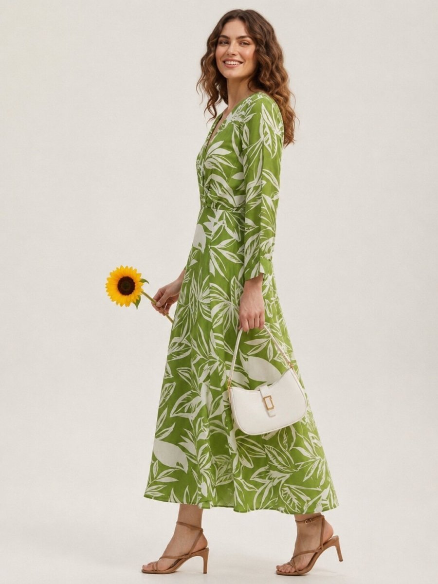Lightweight Flowy Summer Floral Printed Cotton Dress - GAIIA