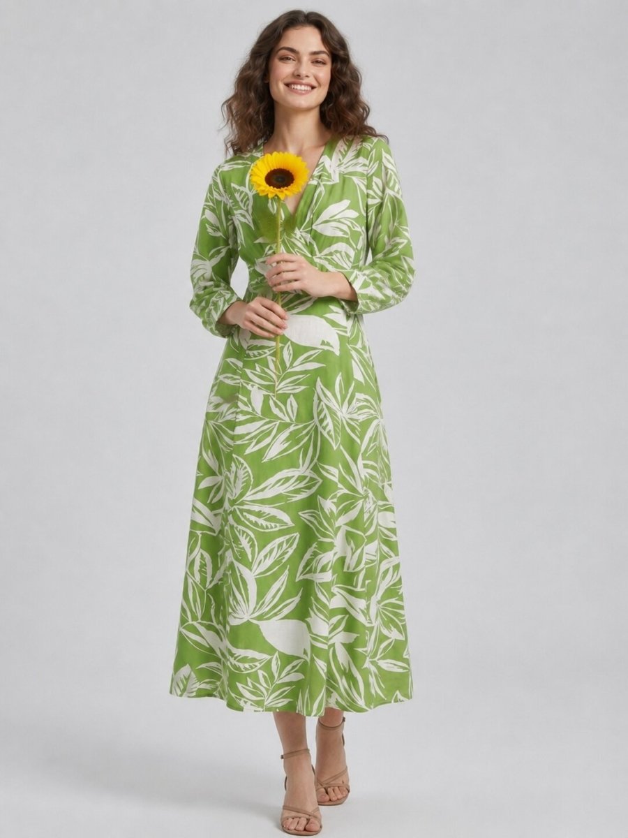 Lightweight Flowy Summer Floral Printed Cotton Dress - GAIIA