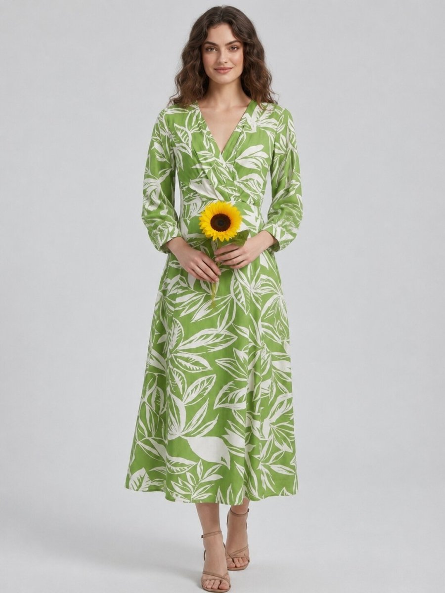 Lightweight Flowy Summer Floral Printed Cotton Dress - GAIIA