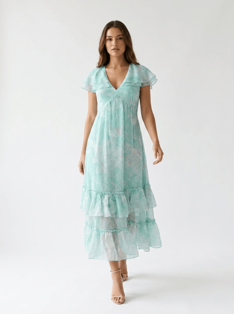 Mint Matcha Muse Ruffle Dress - GAIIA