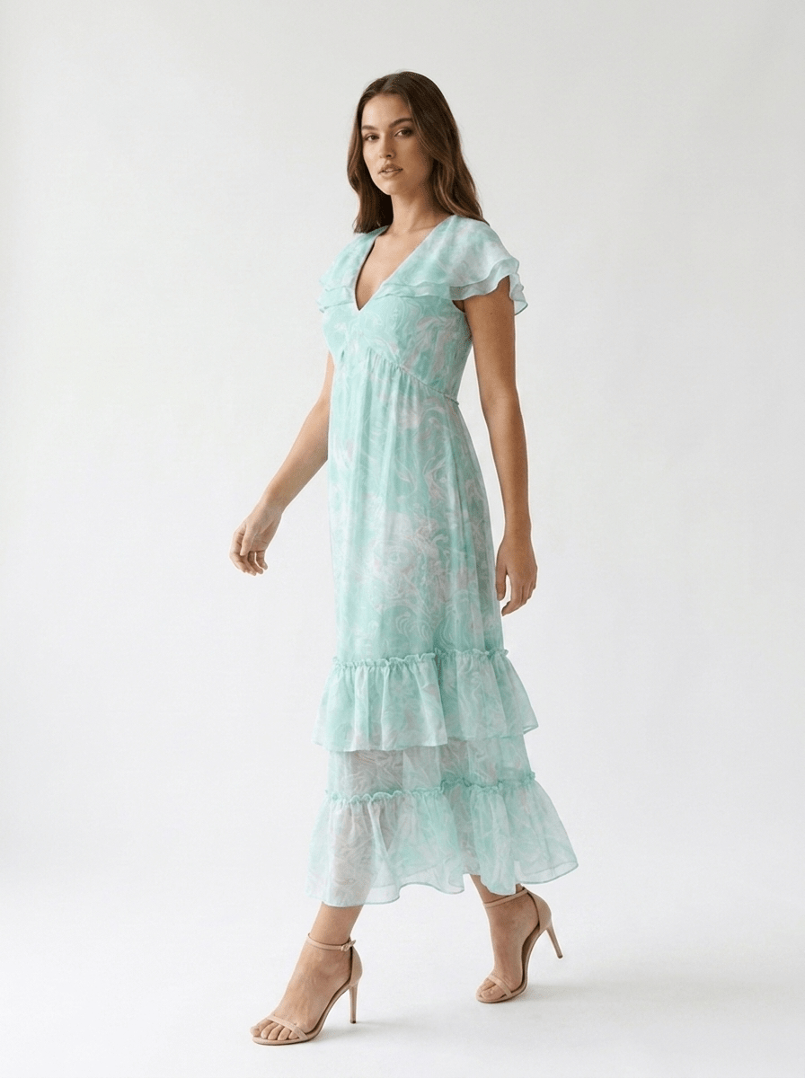 Mint Matcha Muse Ruffle Dress - GAIIA