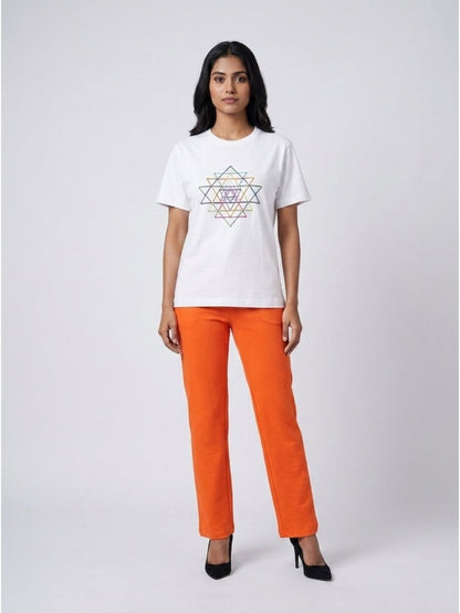 Multicolour Beaded Sri Yantra Cotton T-Shirts - GAIIA