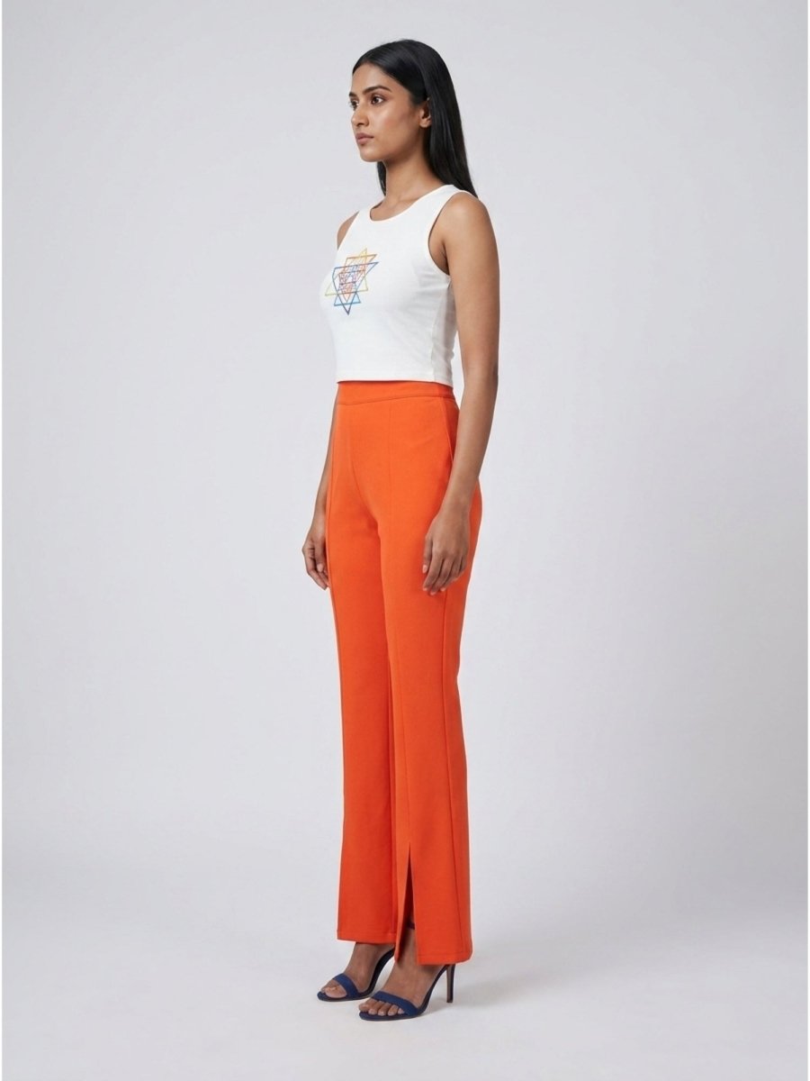 Multicolour Beaded Sri Yantra Cotton Tank Top - GAIIA
