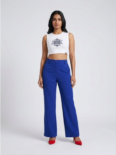 Purple Beaded Sri Yantra Cotton Tank Top - GAIIA