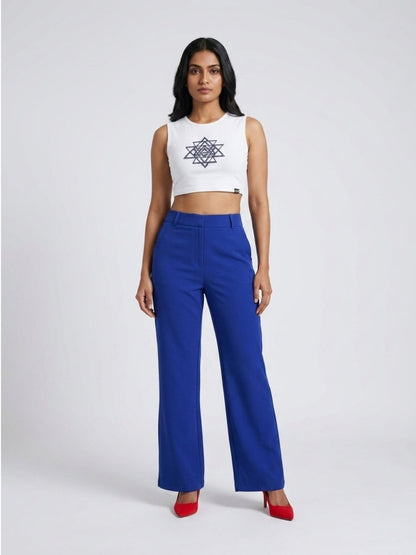 Purple Beaded Sri Yantra Cotton Tank Top - GAIIA