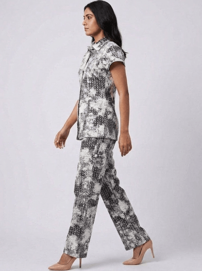 Silver Smokey Vibe Embellished Co-Ord Set - GAIIA