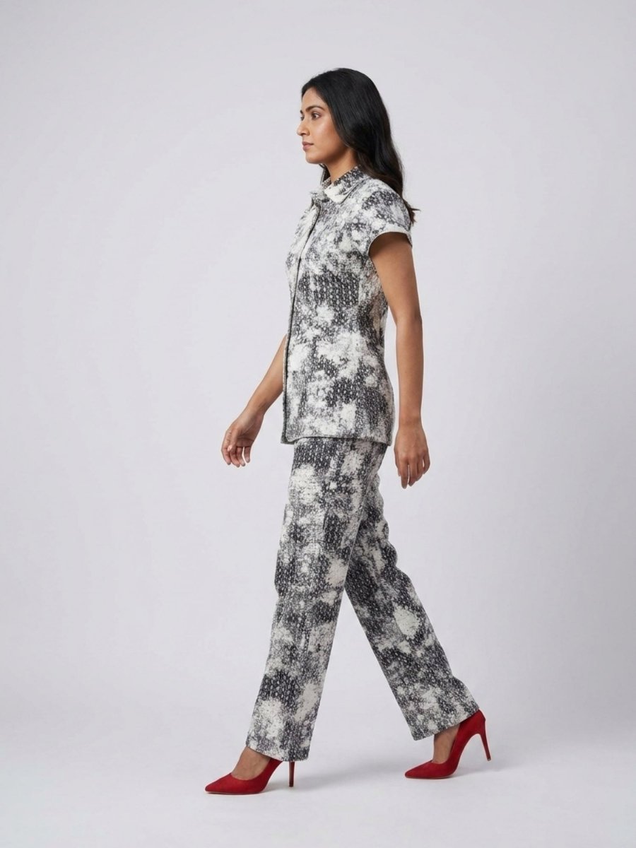 Silver Smokey Vibe Embellished Co - Ord Set - GAIIA