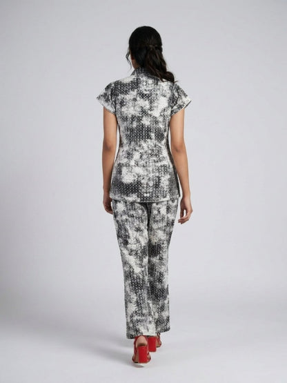Silver Smokey Vibe Embellished Co - Ord Set - GAIIA