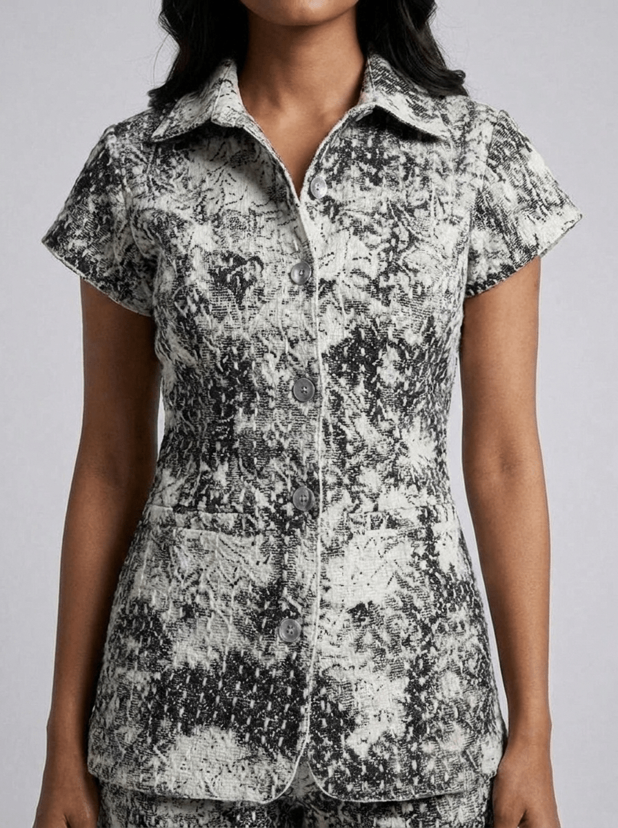 Silver Smokey Vibe Embellished Co-Ord Set - GAIIA