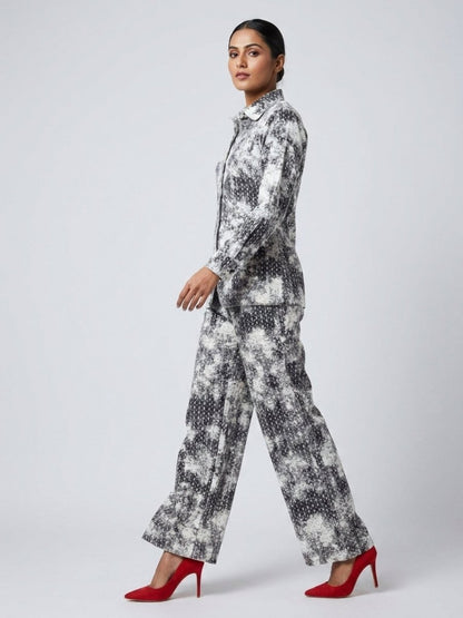 Silver Smokey Vibe Embellished Co - Ord Set - GAIIA