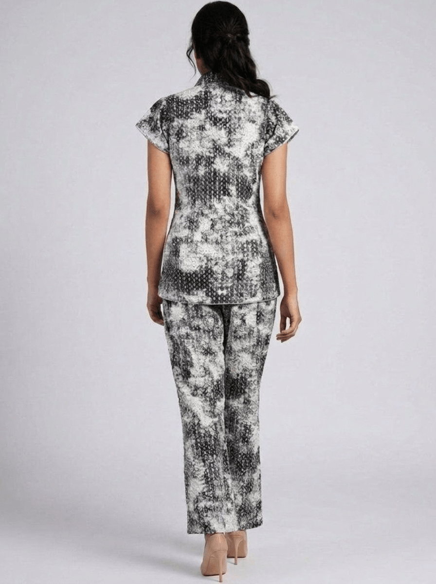Silver Smokey Vibe Embellished Co-Ord Set - GAIIA