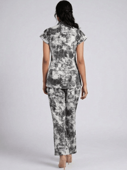 Silver Smokey Vibe Embellished Co-Ord Set - GAIIA