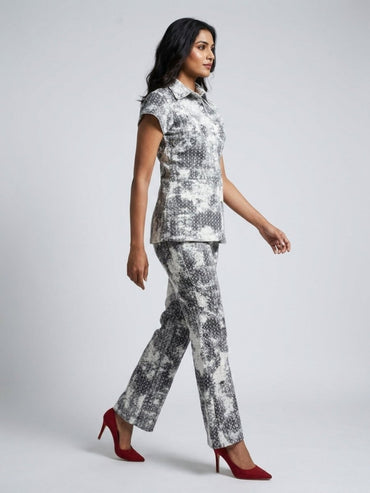 Silver Smokey Vibe Embellished Co - Ord Set - GAIIA