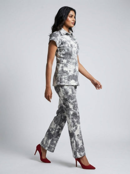 Silver Smokey Vibe Embellished Co - Ord Set - GAIIA