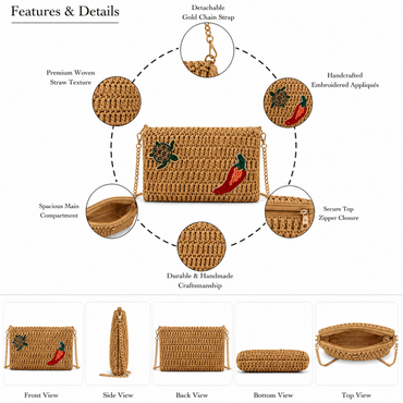 Spice Trail Beaded Handwoven Clutch - GAIIA
