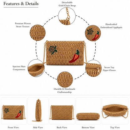 Spice Trail Beaded Handwoven Clutch - GAIIA