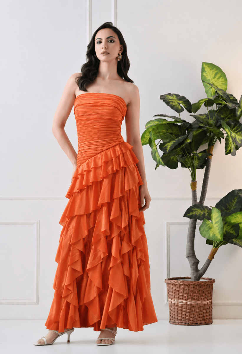 Sunset Ruffle Draped Dress - GAIIA