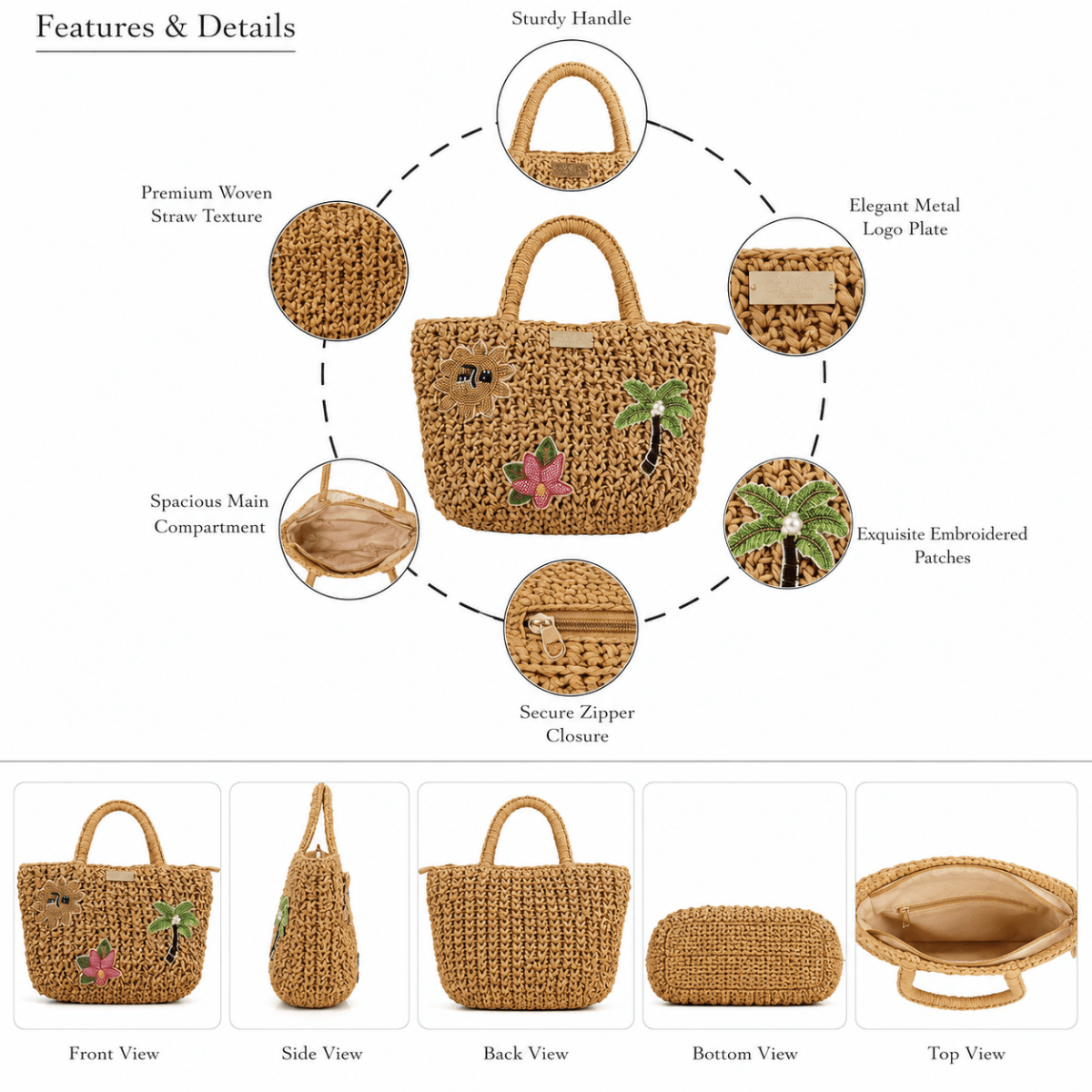 Vacay Vibes Palm Beaded Crochet Bag - GAIIA