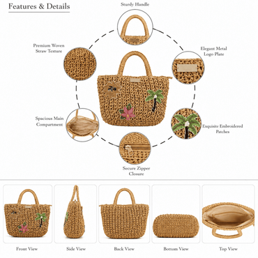 Vacay Vibes Palm Beaded Crochet Bag - GAIIA