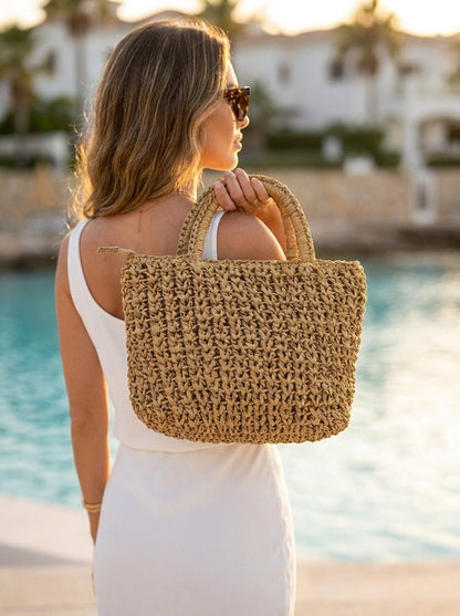 Vacay Vibes Palm Beaded Crochet Bag - GAIIA