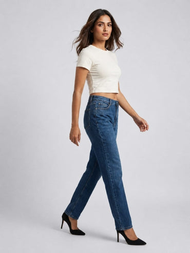 White Solid Cotton Crop Top - GAIIA