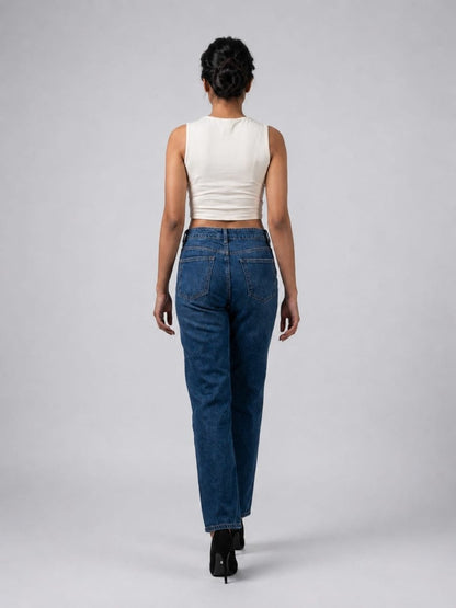 White Solid Cotton Tank Top - GAIIA