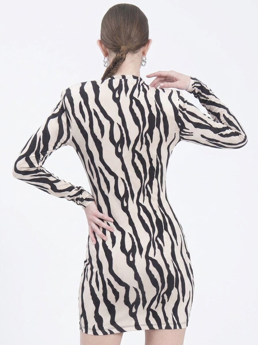 Wild Rhythm Zebra Bodycon Dress - GAIIA