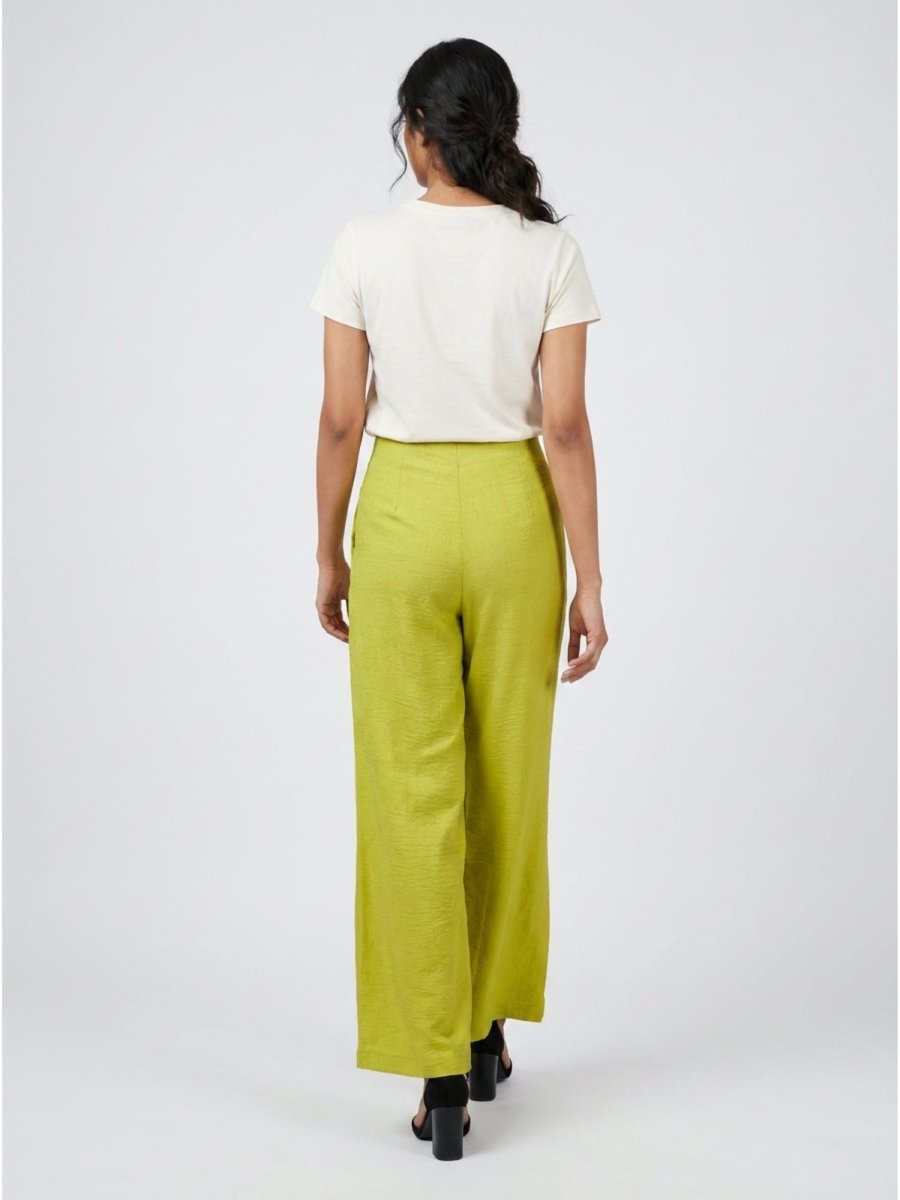 Women Black Solid Linen Blend Trouser - GAIIA