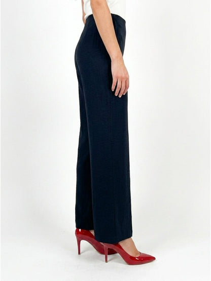Women Black Solid Linen Blend Trouser - GAIIA