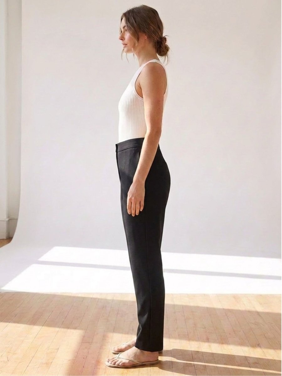 Women Solid Cotton Blend Narrow Fit Trouser - GAIIA