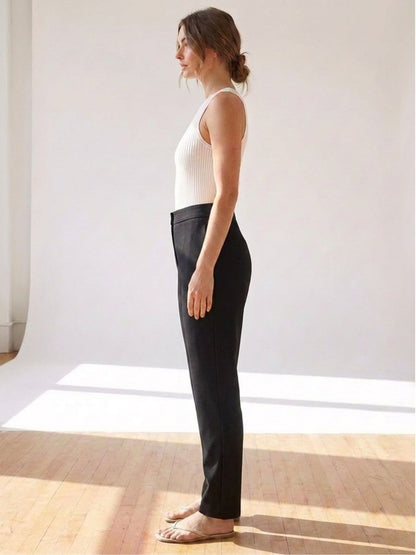 Women Solid Cotton Blend Narrow Fit Trouser - GAIIA