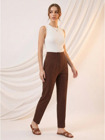 Women Solid Cotton Blend Narrow Fit Trouser - GAIIA