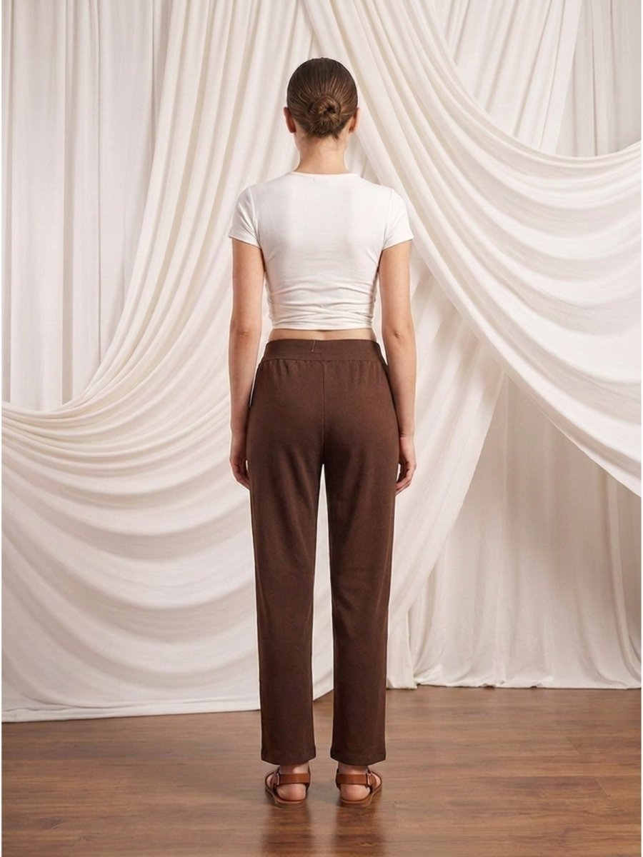 Women Solid Cotton Blend Narrow Fit Trouser - GAIIA
