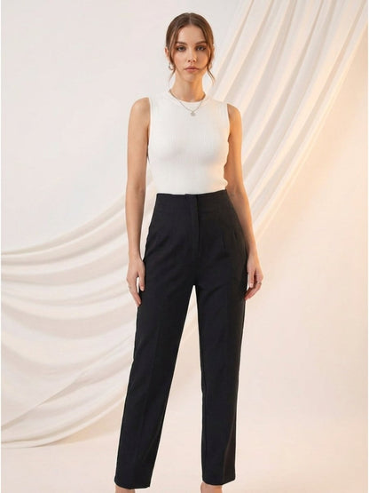 Women Solid Cotton Blend Narrow Fit Trouser - GAIIA