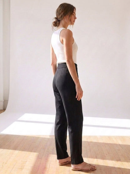 Women Solid Cotton Blend Narrow Fit Trouser - GAIIA