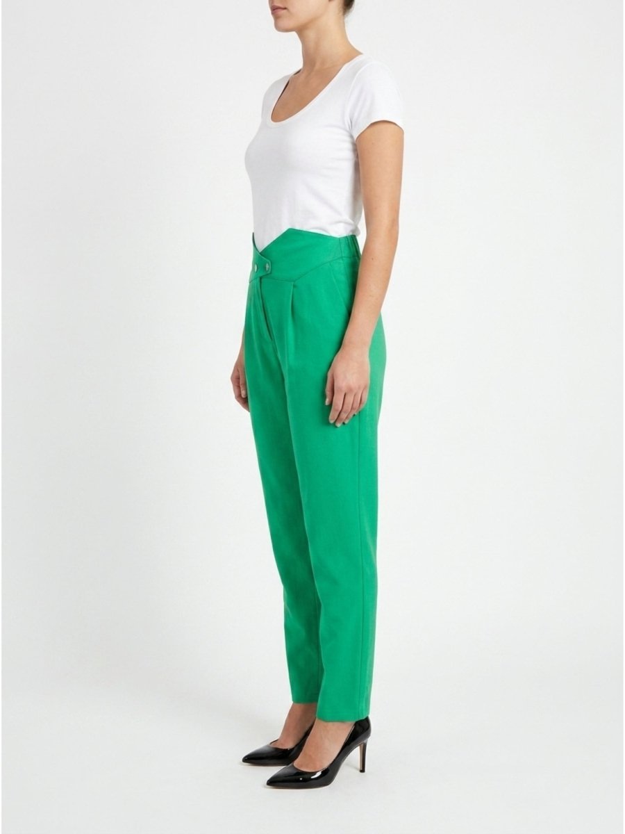 Women Solid Cotton Blend Narrow Fit Trouser - GAIIA